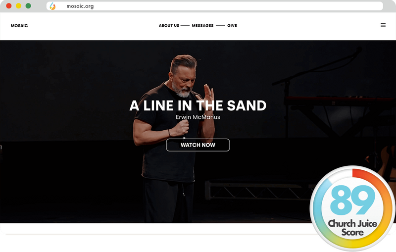 Mosaic is one of Church Juice's 2023 Best Church Websites