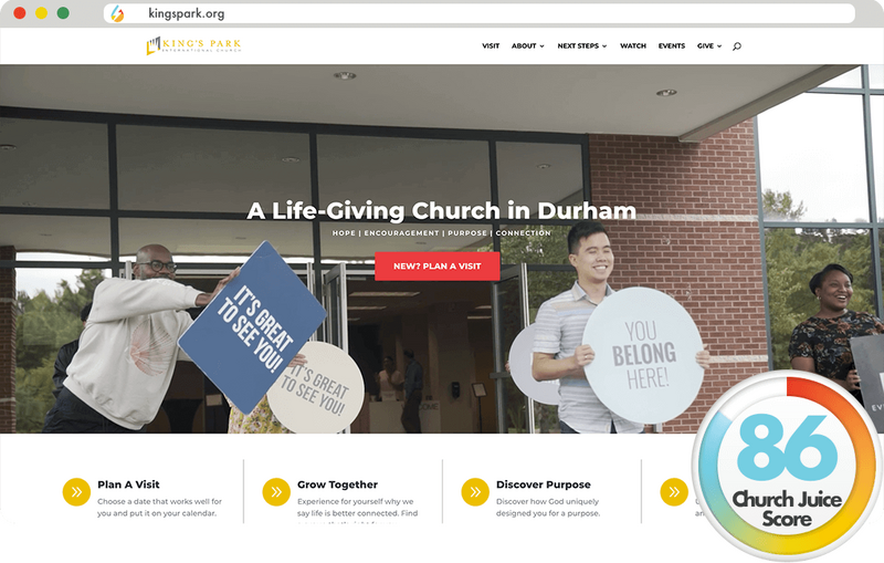 King's Park International Church is one of Church Juice's 2023 Best Church Websites