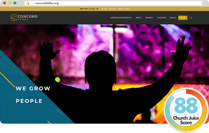 Concord Church is one of Church Juice's 2023 Best Church Websites