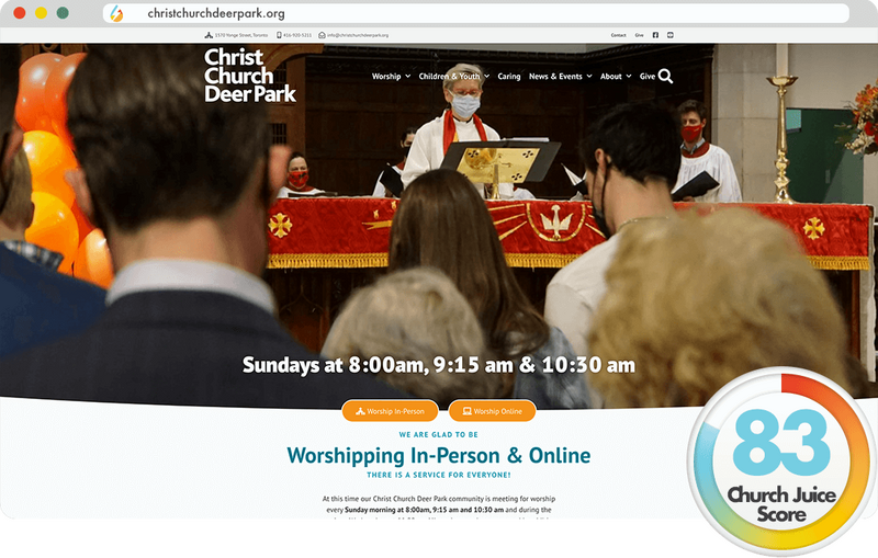 Christ Church Deer Park is one of Church Juice's 2023 Best Church Websites