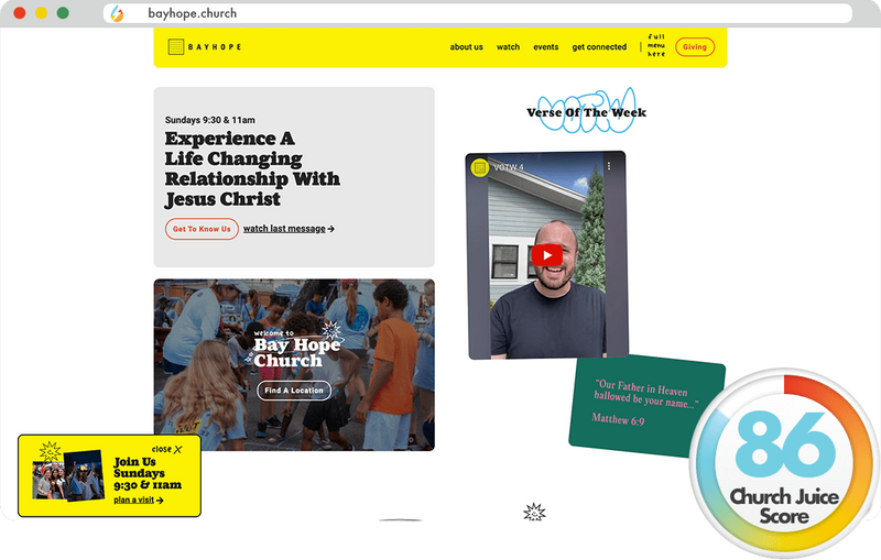 Bay Hope is one of Church Juice's 2023 Best Church Websites