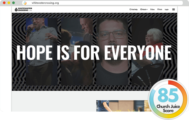 Whitewater Crossing is one of Church Juice's 2023 Best Church Websites