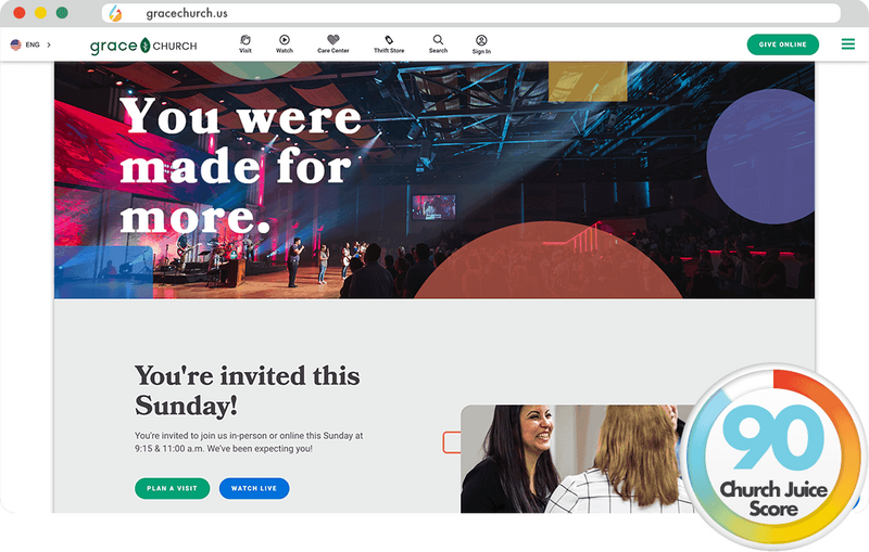 Grace Church is one of Church Juice's 2023 Best Church Websites